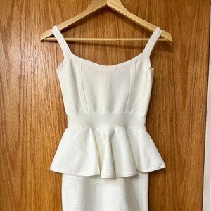 Herve Leger White Mini Dress by Max Azria